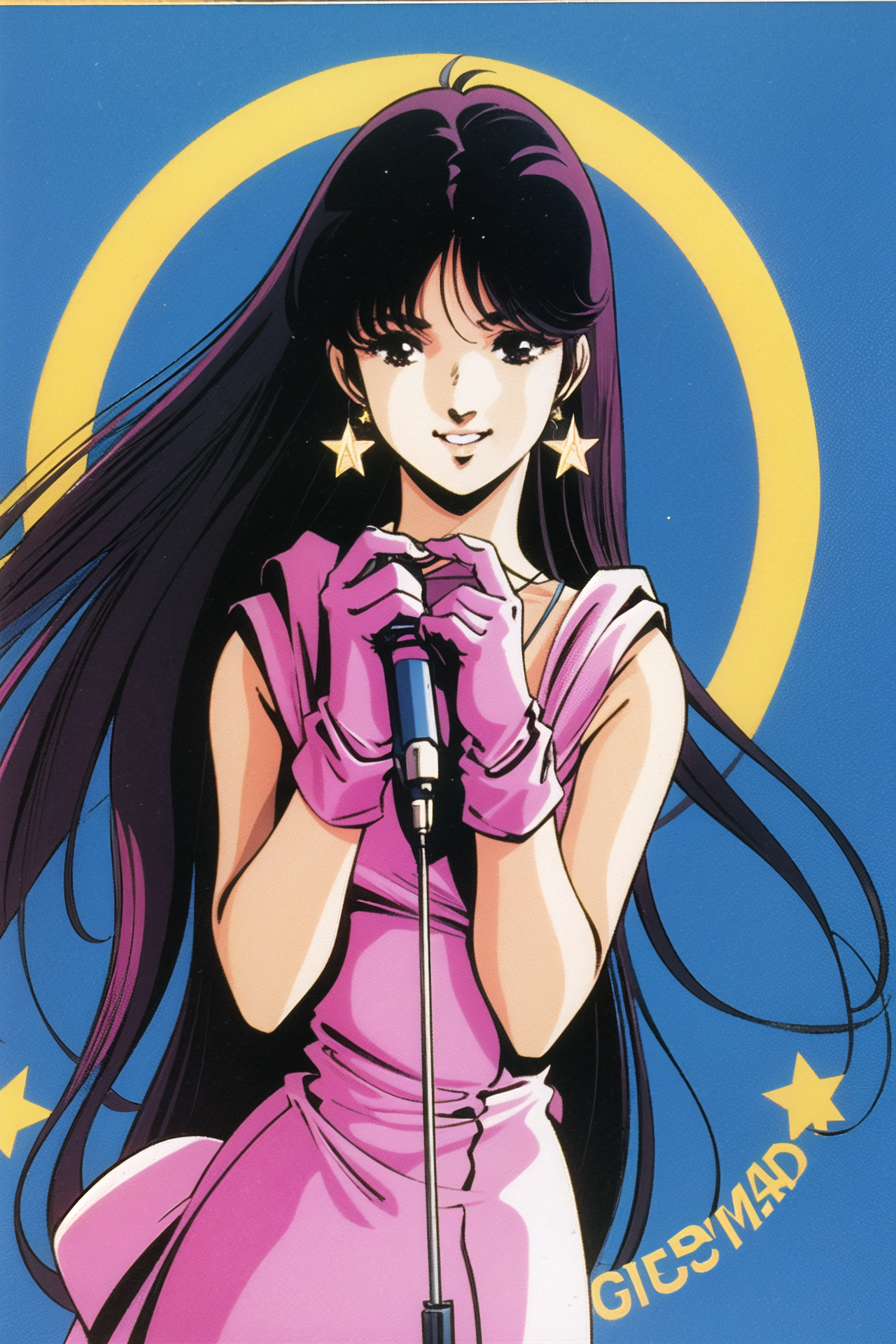 05211-2254508865-1girl, solo, long hair, black hair, microphone, gloves, jewelry, earrings, retro artstyle, 1980s (style), holding, space, black.png
